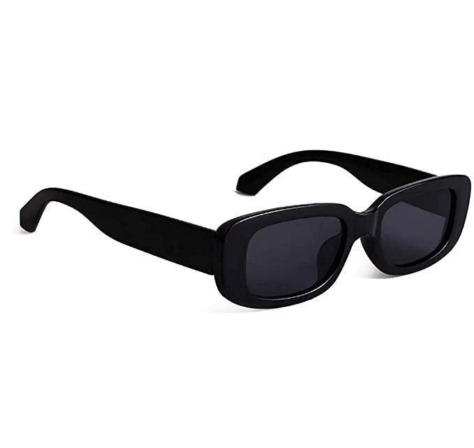 Rich Club Rectangle Sunglasses for Women Retro Driving Glasses 90?s Vintage Fashion Narrow Square Frame UV400 Protection (Combo)
